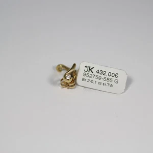 585 Gold Ohrstecker mit zwei Brillanten 0,10ct SI/TW Made in Germany - Bild 1 von 5
