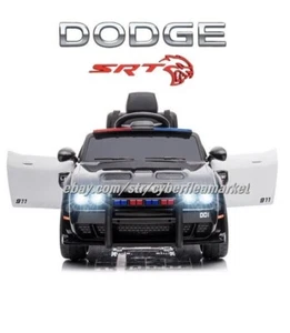 Licensed Dodge Challenger SRT Hellcat Police car 12v kid ride on with Remote New - Picture 1 of 14