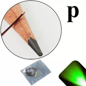 50 x 12v 0402 1005 verde puro Pico SMD LED luz precableada cables soldados 9v 5v - Imagen 1 de 4