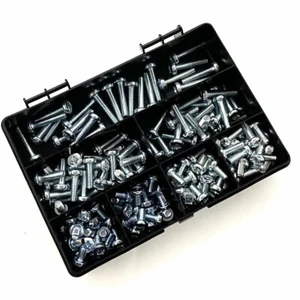 170 PIEZAS SURTIDAS ZINC M6 POZI CABEZAL MÁQUINA TORNILLOS PERNO EMPOTRADO KIT BZP - Imagen 1 de 2