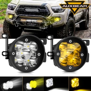 AUXBEAM Amber White 3" LED Fog Light Spot Pods For Toyota Tacoma Tundra 4Runner - Foto 1 di 12