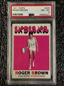 1971 Topps Basketball #225 Roger Brown PSA 8
