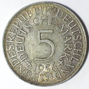 GERMANY / DBR 1956-J (HAMBURG) SILVER 5 MARKS XF (KM#112.1) - Picture 1 of 2