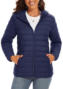 Womens Lightweight Warm Jackets Hoodie Quilted Padded Zip UP Winter Casual Coats - Bild 1 von 75