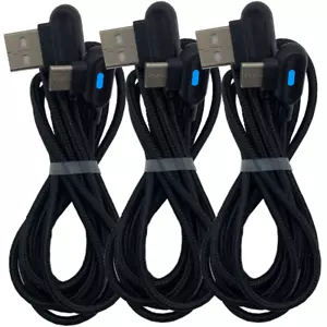3 Pack Type C To USB A Cable 90 Degree Right Angle Fast Charger Cord For Samsung - Picture 1 of 10