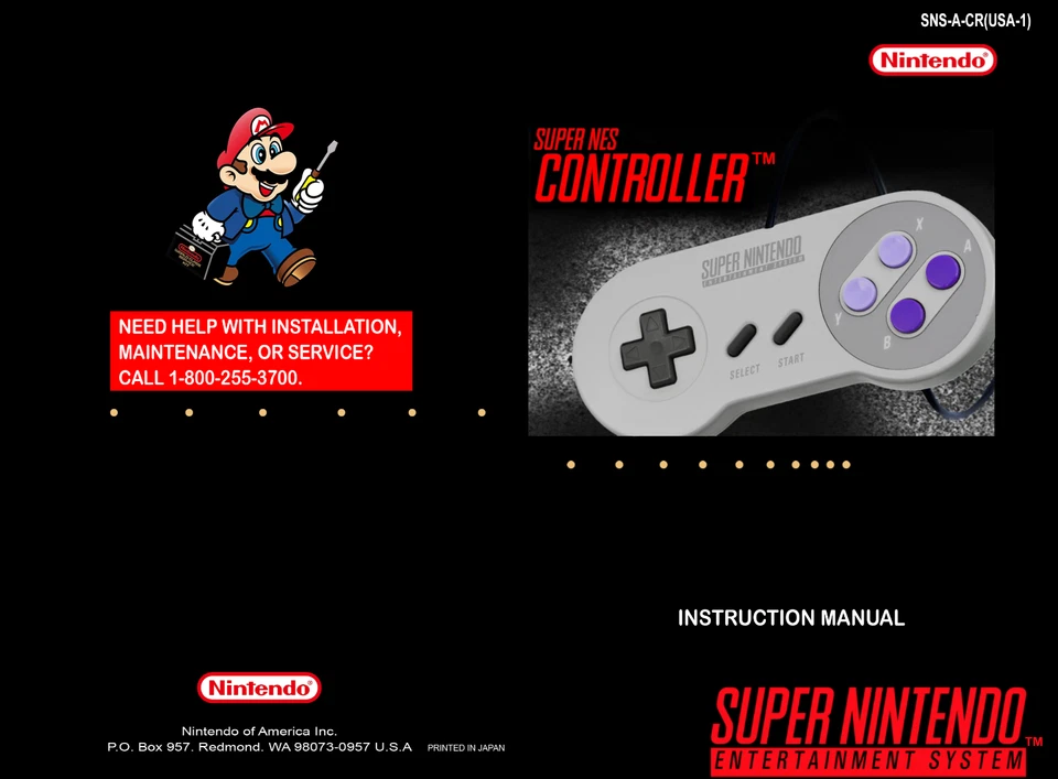 Super NES Controller Instruction Manual  - Photoshop Art To Print - Image 1 of 1