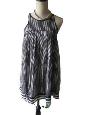 Ограниченный размер XS женщин черно-белый горошек без рукавов шелковое платье новый - Изображение 1 из 4
