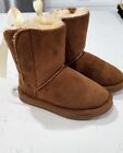 APRES By Lamo Boots Girls 10C/Toddler Easy On Girl?s Bow AT1774 Chestnut Brown
