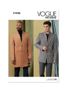 Vogue V1930 Sewing Pattern Men's Lined Coat Size MXX (40-42-44-46) UNCUT - Picture 1 of 9