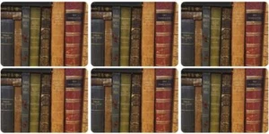 Archive Books Table Placemat Counter Protector Mat Cork Backed Pad 6 Pack - Picture 1 of 1