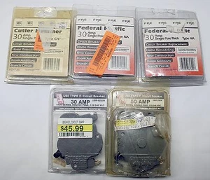 LOT OF 5 ASSORTED CIRCUIT BREAKER (50 & 30 AMPS - SINGLE & DOUBLE POLES) - Bild 1 von 6