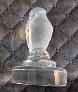 Lalique France Crystal Repace Bird Of Prey Hawk Signed 3" Tall Wide Base - Picture 1 of 13