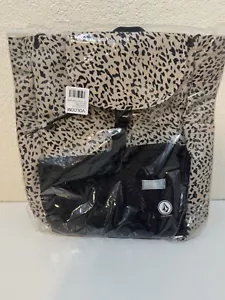 Volcom backpack leopard print one size Vol Stone drawstring - Picture 1 of 5