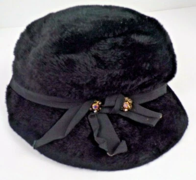 Sombrero Brigadoon Vintage Chesterfield Original Negro Piel Sintética Damas Austria  Foto 1 de 4
