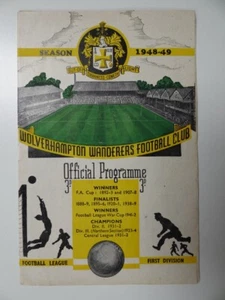WOLVERHAMPTON WAND. v ARSENAL | 1948/1949 | DIV. 1 | 19 FEB 1949 | UK FREEPOST - Picture 1 of 3