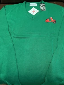 Ferranti grüner Pullover mit V-Ausschnitt Größe L mit Vespa Logo. (Super) - Bild 1 von 6