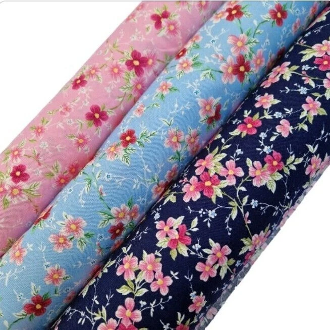 Blumenmuster 100 % Baumwolle Stoff Rose & Hubble Vintage Steppen Handwerk Nähen