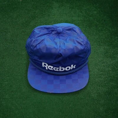 Sombrero Reebok Vector Logo Vintage Pintor Azul Nylon Snapback con Cuerda Foto 1 de 4
