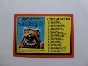 Star Wars Topps 1983 Rückkehr der Jedi-Ritter Serie 1 Wählen Sie Ihre Karte kostenloser Versand - Bild 1 von 83