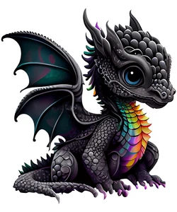 XXL 18X18 cm Autoaufkleber Sticker Baby Drachen Aufkleber - Bild 1 von 10