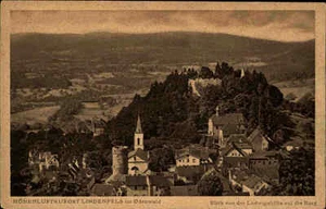 Lindenfels Assia cartolina 1921 castello comune Odenwald panorama paesaggio villaggio case - Foto 1 di 1