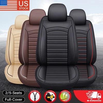 Leather Seat Cover for Mercedes-Benz 5-Seat /2 Front Rear Full Set Protector Pad - Image 1 of 4