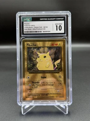 2021 Celebrations Gold Metal Pikachu 58/102 CGC 10 - Image 1 of 2