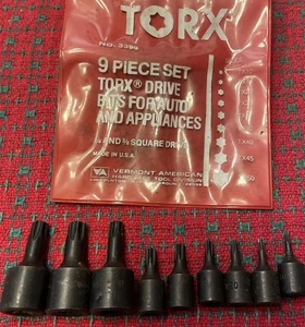Juego de 9 enchufes Torx EE. UU. 🇺🇸 Excelente Vermont American Excelente - Imagen 1 de 14