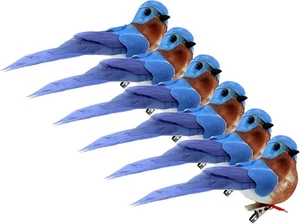 Pájaros azules de imitación de marcas Cornucopia (paquete de 6); pequeños pájaros azules para - Imagen 1 de 7