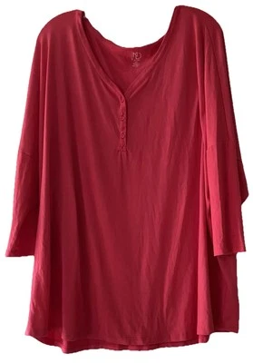 New Directions Intimates Mujer Talla Grande 2X Henley Suave Elastizado Dormir Top Salón Foto 1 de 4
