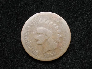 ALTER SAMMLERMÜNZENVERKAUF! 1866 STICHTAG INDIAN HEAD CENT PENNY LOT 107us - Bild 1 von 2