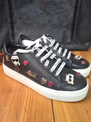 Zapatillas deportivas Karl Lagerfeld Paris para mujer Cate Pins negras informales de moda talla 8,5 Foto 1 de 4