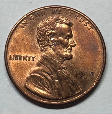 1999 P Lincoln Cent MAJOR Doubling on Obverse PLUS die chip in #9 - Image 1 of 4