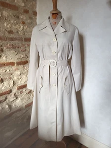 Trench imperméable femme Vintage 70 Woman trench coat T.38 S/M - Imagen 1 de 13