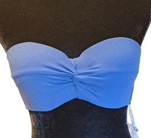 Seafolly Twist Front Bustier Bandeau Swim Top - Peacock Blue - Size 12 NWT - Picture 1 of 8
