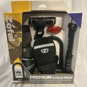 Zefal Premium Bike Accessoires Set 7 Pièces (Lumières Verrouillage Bouteille d'Eau Pompe Sac) - Photo 1/6