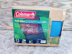 HOLLOFIL 808 INSULATED SLEEPING BAG BLUE COLEMAN SIZE 33”X75” STYLE 8841A616 NOS - Picture 1 of 6