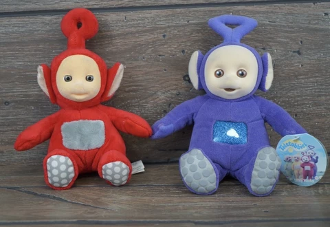 1998/2016 Teletubbies Plush Stuffed Toy 8" Eden/Spin Master Lot-Po & Tinky Winky Cover