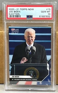 2020 TOPPS NOW ELECTION 15 JOE BIDEN PSA 10 GEM MINT President inaugural address - Picture 1 of 2