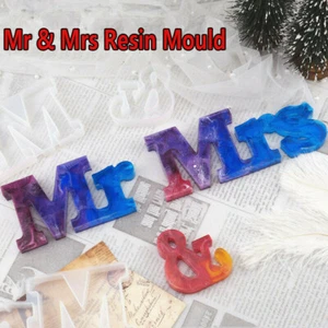 Mr & Mrs LOVE Sign Silicone Resin Casting Epoxy Mold Mould DIY Making Crafts - Picture 1 of 15