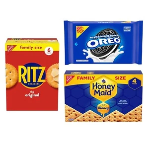 OREO, RITZ & Honey Maid Graham Crackers Variety Pack Family Size 3 Packs - Picture 1 of 6