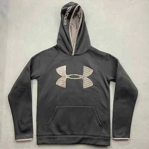 Under Armour Front Pocket Youth Large Black Storm 1 Pullover Hoodie EUC - Picture 1 of 10