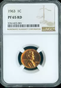 1963 Lincoln Cent NGC PF65 RD Quality - Picture 1 of 2