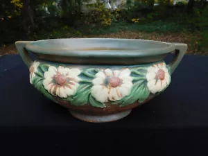 Antique Roseville Dahlrose Jardiniere Oval Handled Bowl 10.75" x 6" - Picture 1 of 6