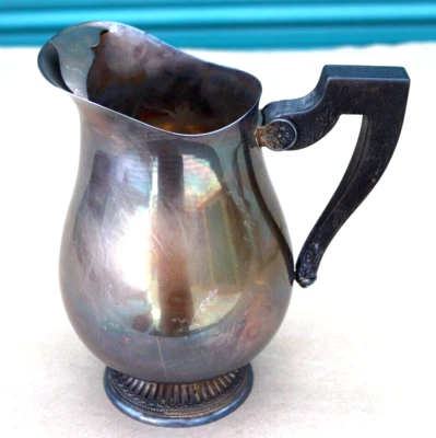 VINTAGE CHRISTOFLE SILVERPLATE WATER PITCHER w/ EBONY WOOD HANDLE Malmaison - Image 1 of 4