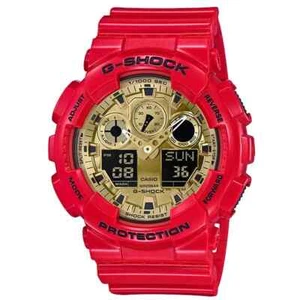 Reloj CASIO G-SHOCK GA-100VLA-4A Analógico Digital Rojo-Dorado Goma 200M - Imagen 1 de 6