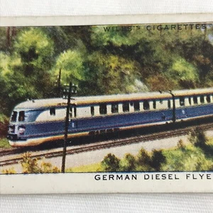 German Diesel Flyers Locomotive Train Wills Cigarette Tobacco Card Vintage 1930s - Picture 1 of 3