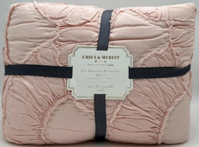 Pottery Barn Teen Emily & Meritt Parisian Petticoat TWIN Quilt ~ Blush Pink - Image 1 of 2