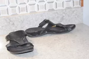 Orthaheel Women's Slides Slip On Sandals Black Reptile Flats Molly Size 10 EU 41 - Picture 1 of 6