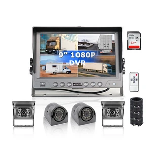 9" Quad Monitor DVR 4x 1080P Backup Camera w/32G For Truck Caravan RVs Reversing - Picture 1 of 13